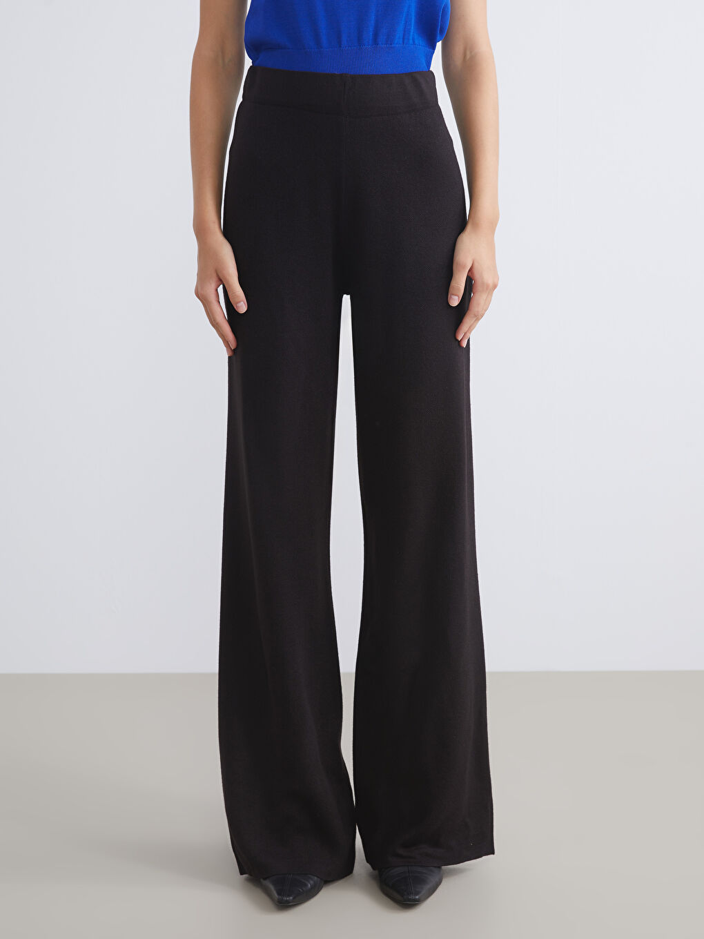 LCW Vision Elasticated Waist Wide Leg Women's Knitwear Trousers -W5BN50Z8-CVL