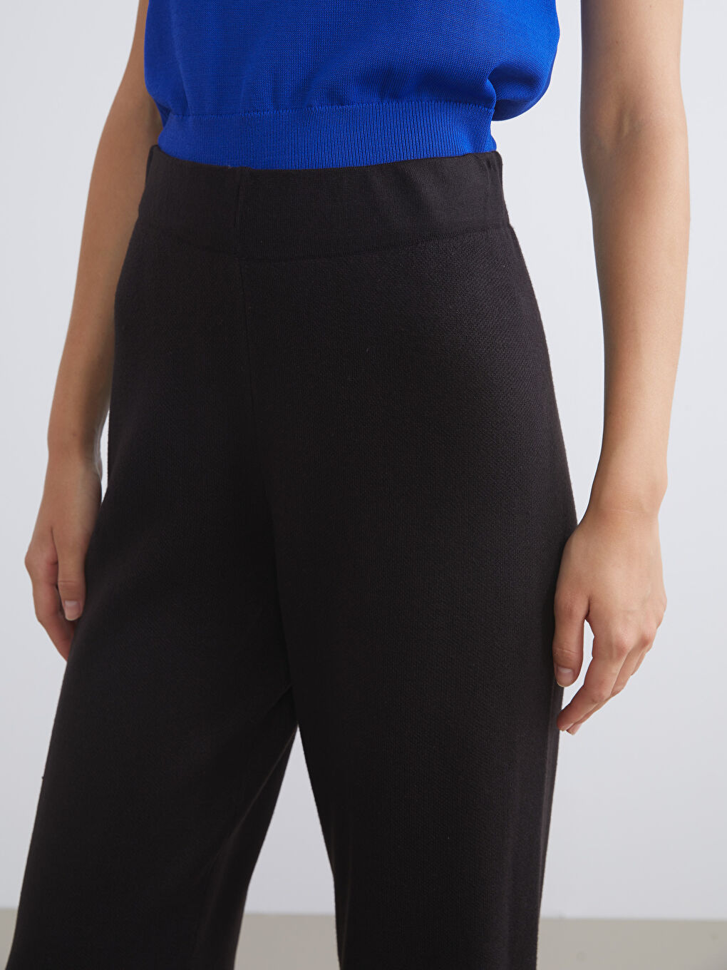 LCW Vision Elasticated Waist Wide Leg Women's Knitwear Trousers -W5BN50Z8-CVL