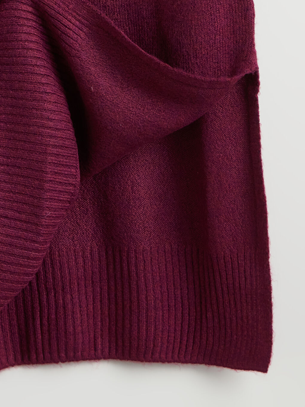 Funnel Neck Slit Detail Knitwear Dress-4