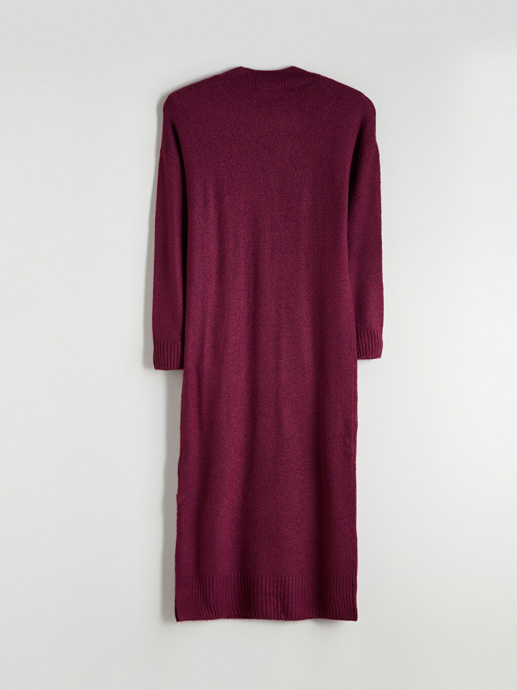 Funnel Neck Slit Detail Knitwear Dress-6