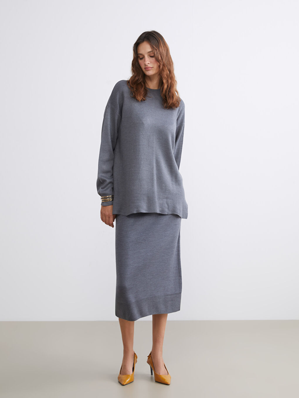 Elastic Waist Knitwear Skirt