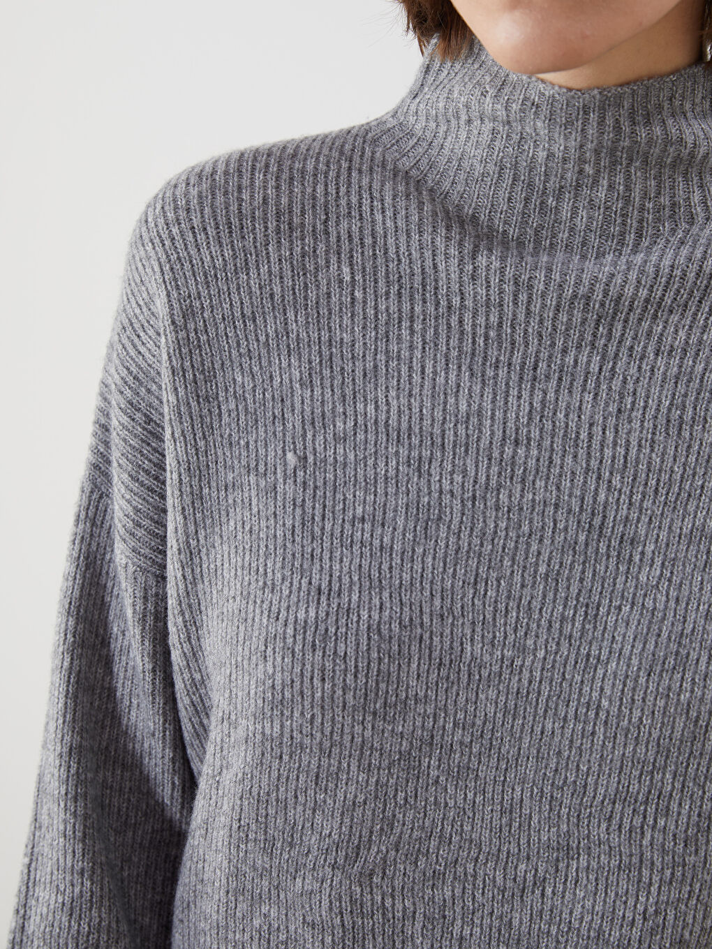 Funnel Neck Oversize Women's Knitwear Sweater-2