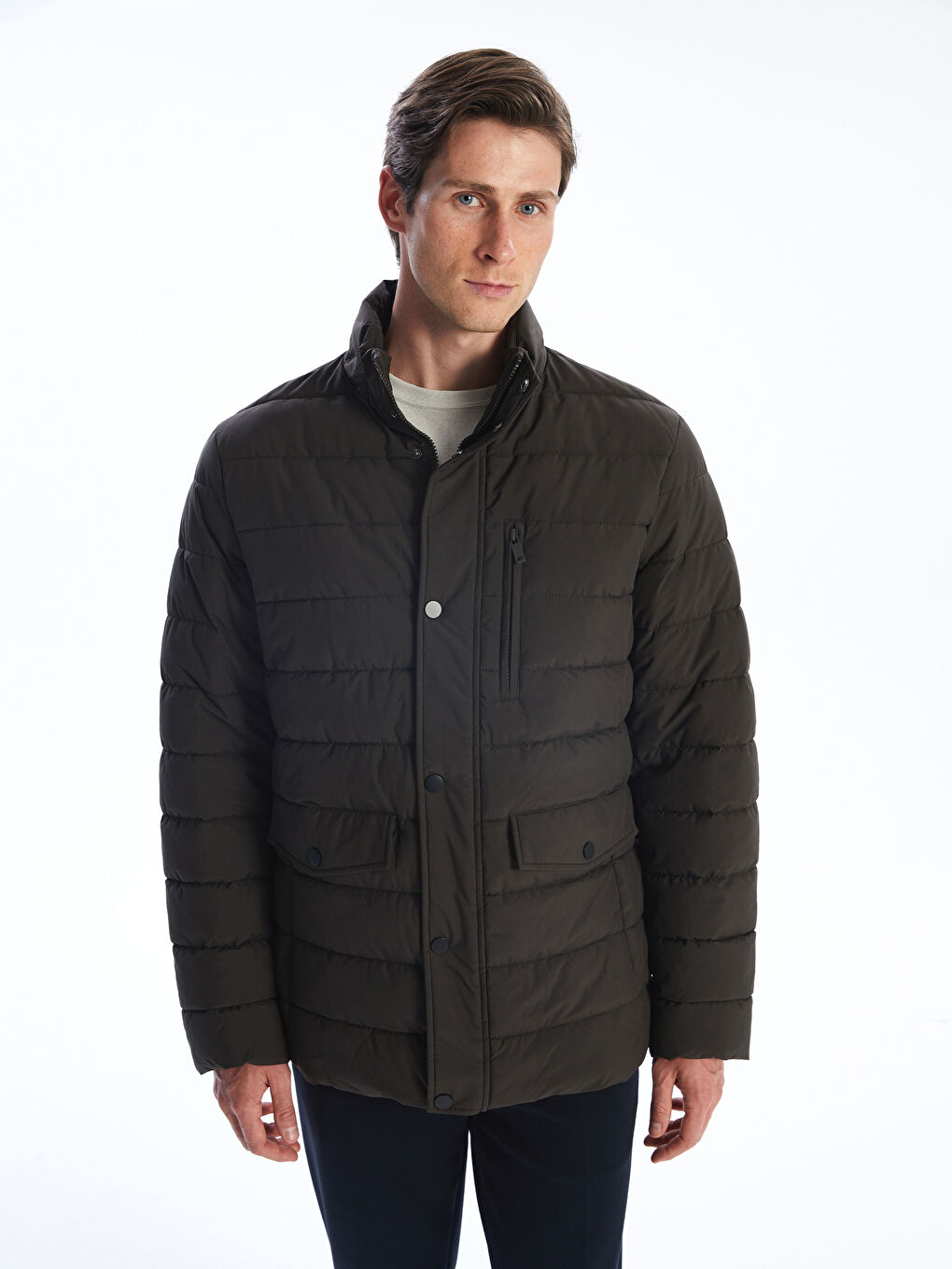 Standard Fit Funnel Neck Men's Puffer Coat