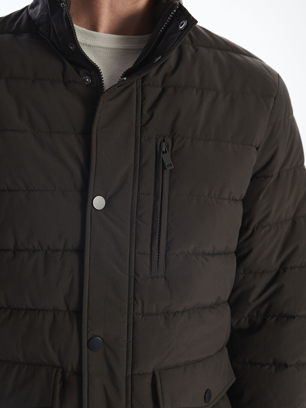 Standard Fit Funnel Neck Men's Puffer Coat-3