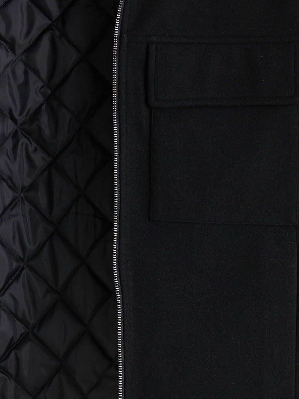 Siyah Standart Kalıp Kürk Yaka Erkek Kaşe Mont-6