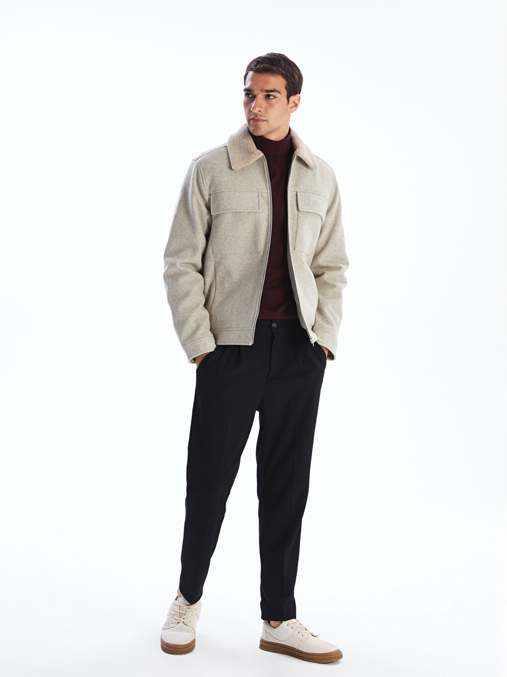 Standard Fit Collared Neck Men's Cachet Coat-1