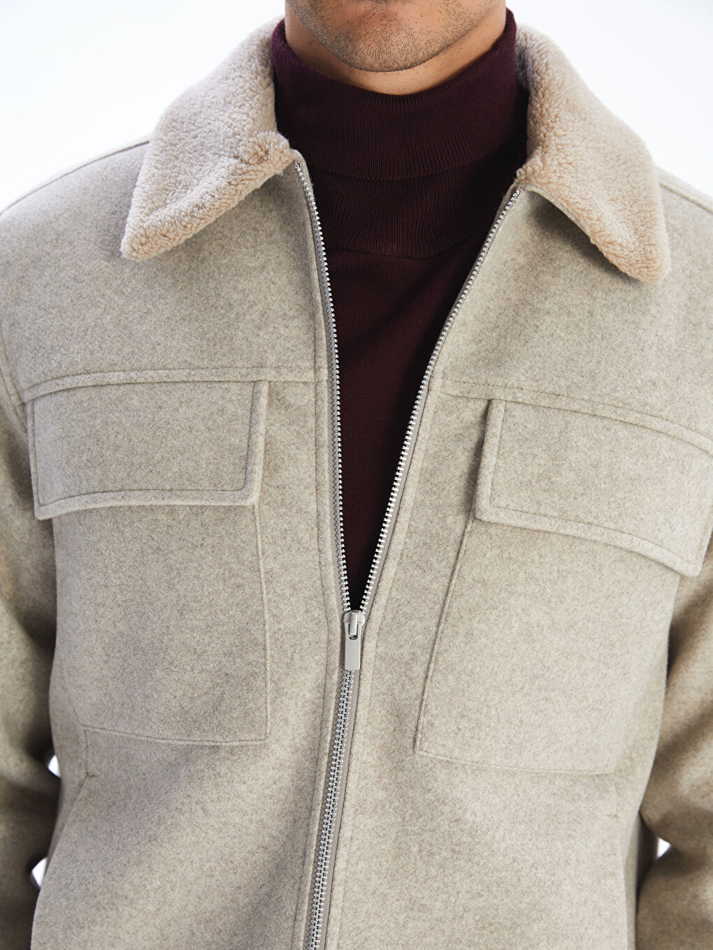 Standard Fit Collared Neck Men's Cachet Coat-3