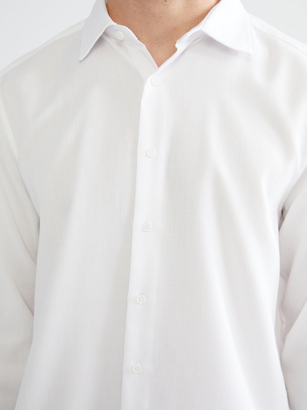 Slim Fit Long Sleeve Dobby Men's Shirt-2