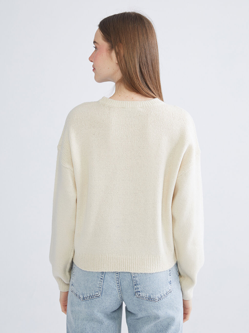 Crew Neck Floral Embroidered Women's Knitwear Sweater-3