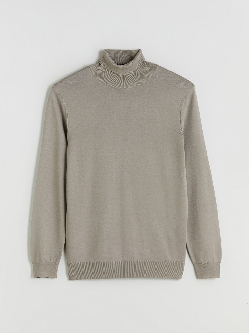 Bej Balıkçı Yaka Erkek Triko Kazak-4