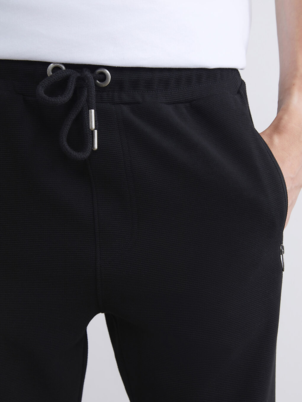 Siyah Standart Kalıp Erkek Eşofman Altı-3