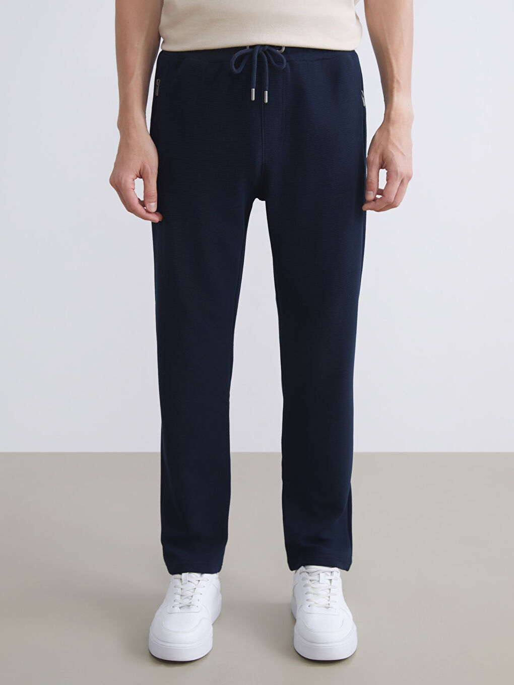 Lacivert Standart Kalıp Erkek Eşofman Altı-3