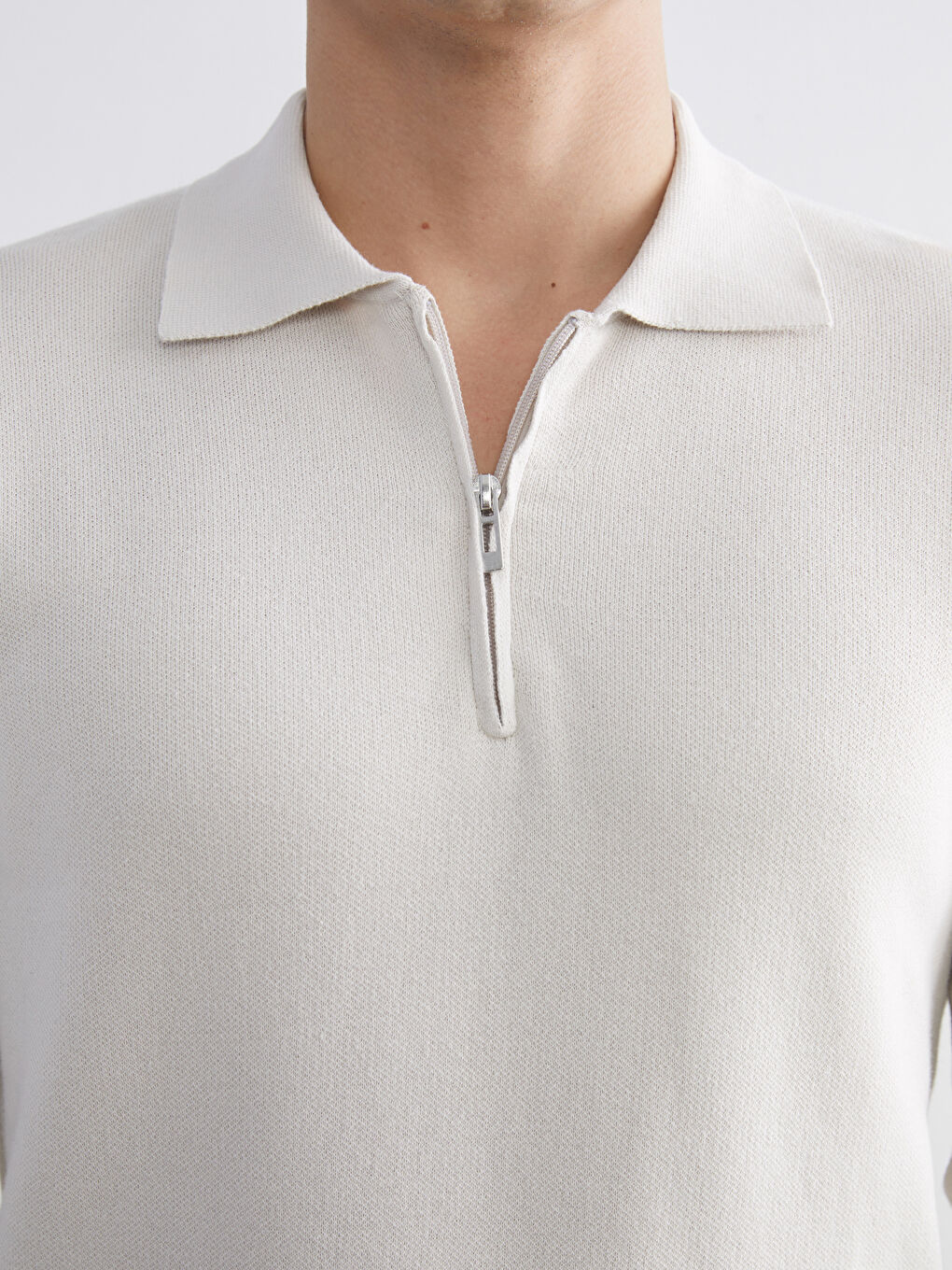 Pull-over à col polo zippé pour Hommes-2