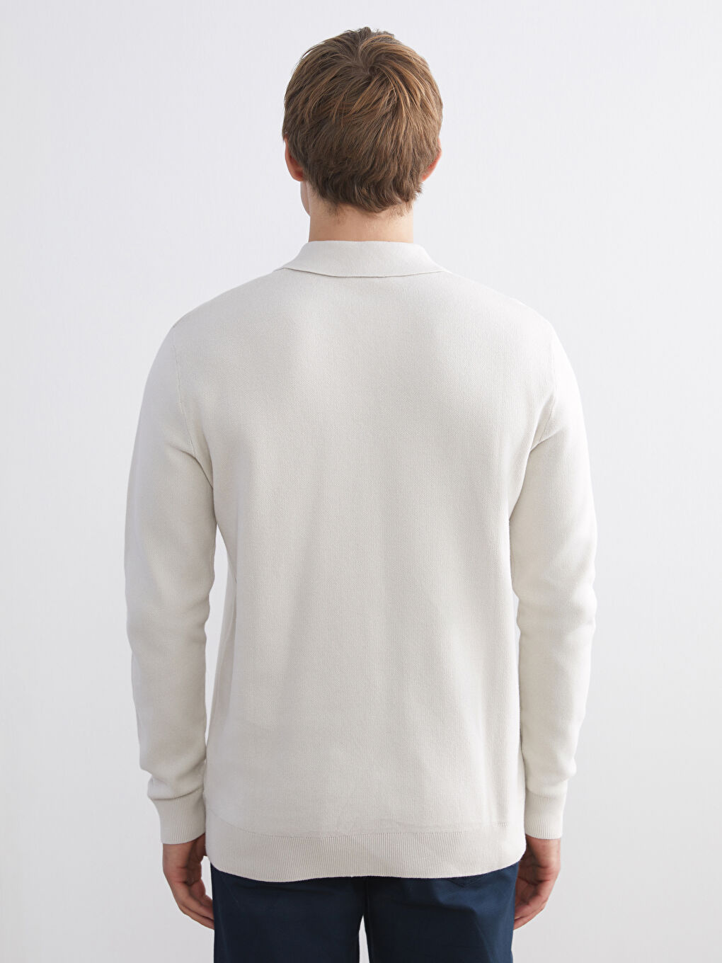 Pull-over à col polo zippé pour Hommes-3