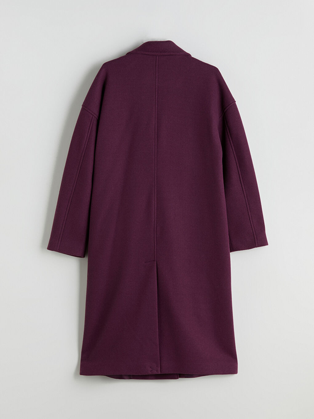 Mürdüm Kruvaze Yaka Kadın Kaşe Kaban-7