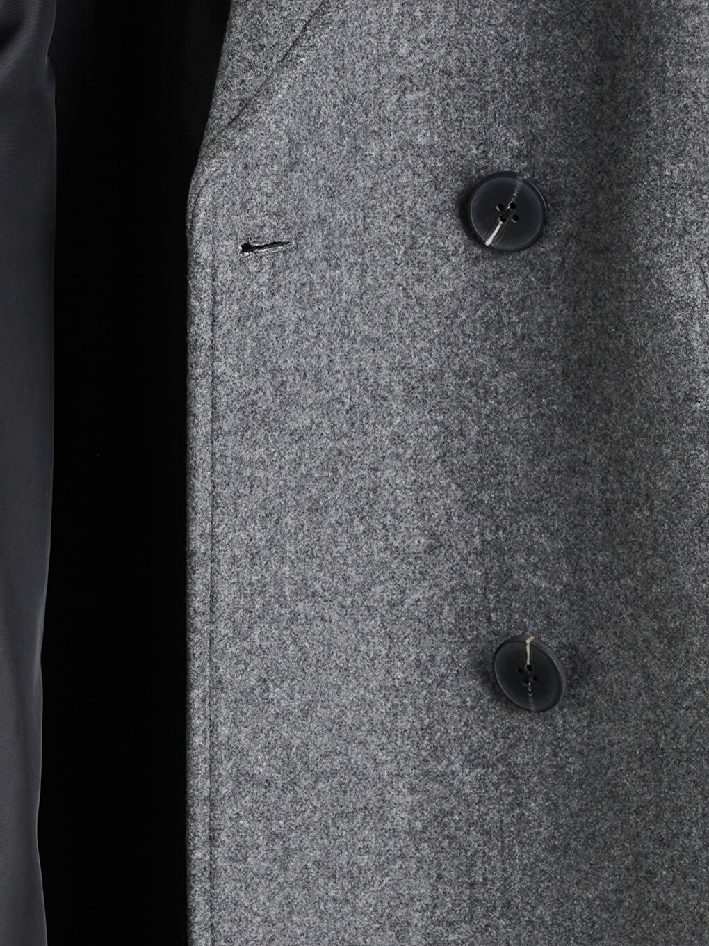 Gri Kruvaze Yaka Kadın Kaşe Kaban-7