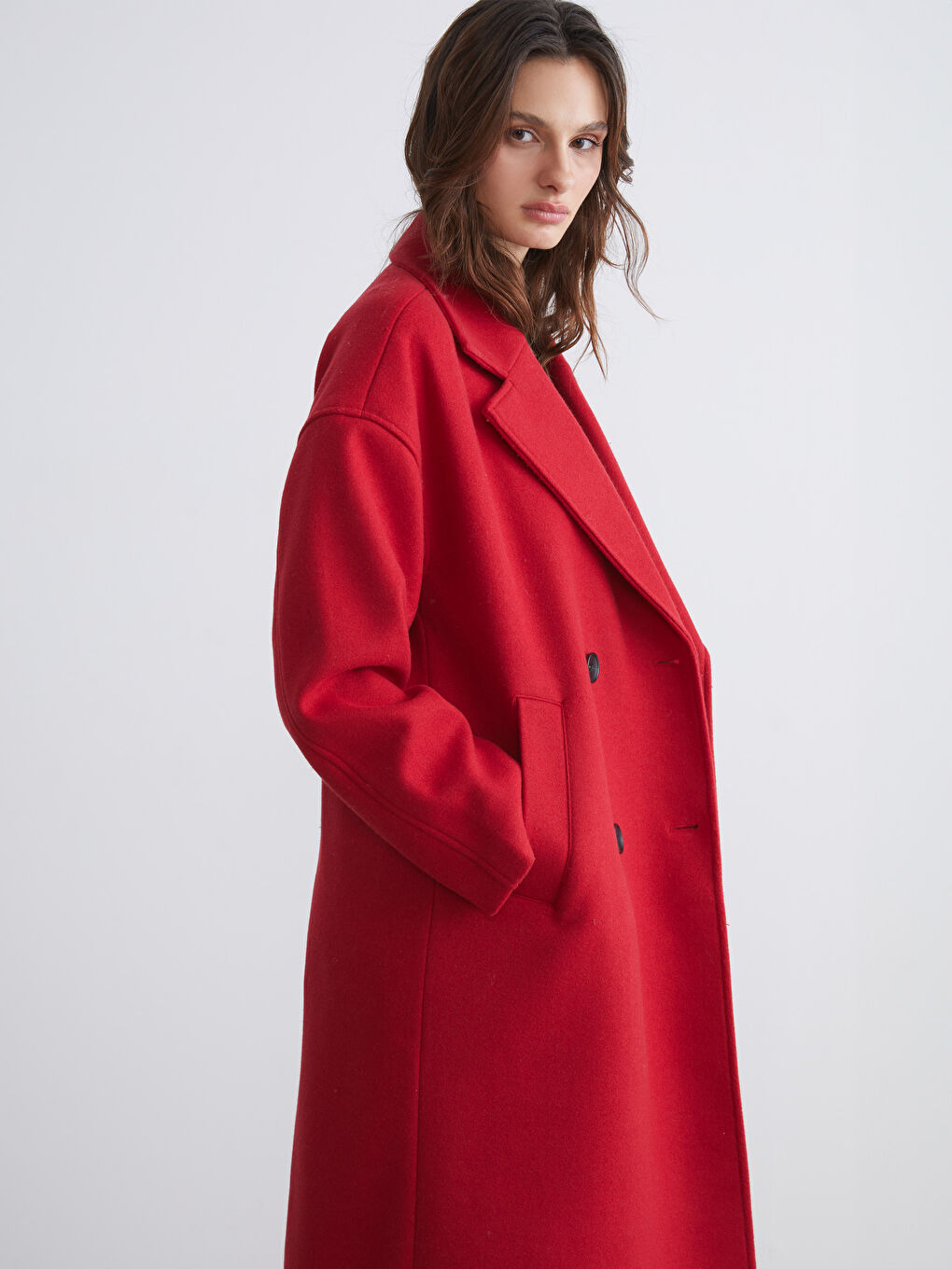 Двубортное Женское Пальто из Каше-1