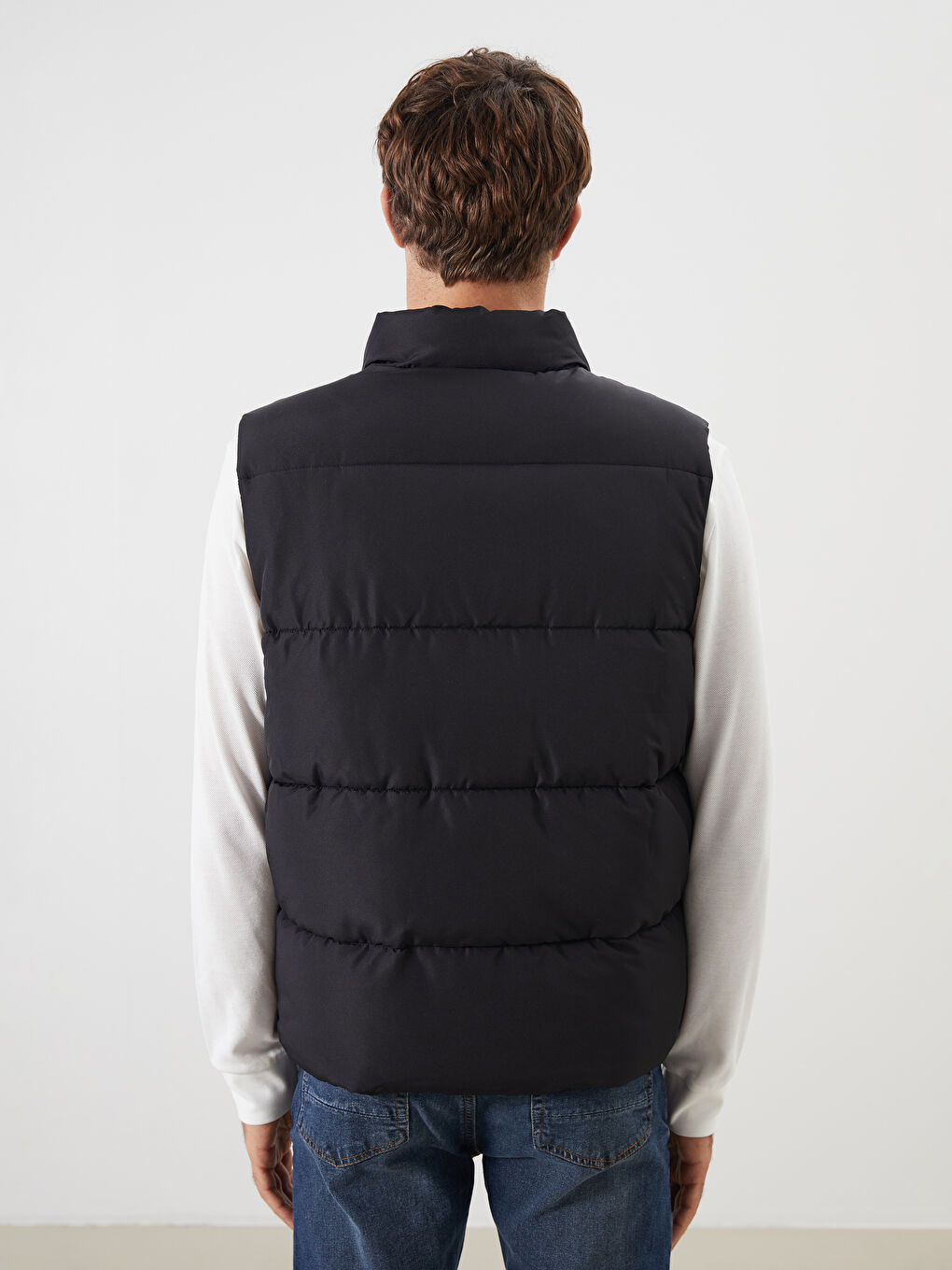 Standard Fit Funnel Neck Men's Puffer Gilet-4