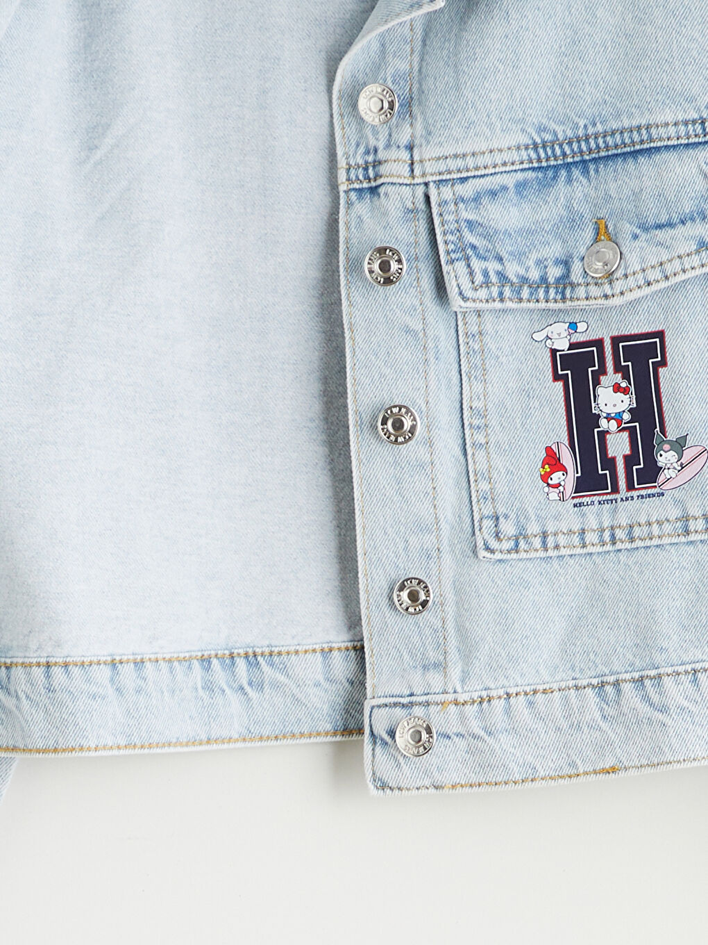 Mavi Hello Kitty Baskılı Kız Çocuk Jean Ceket-2