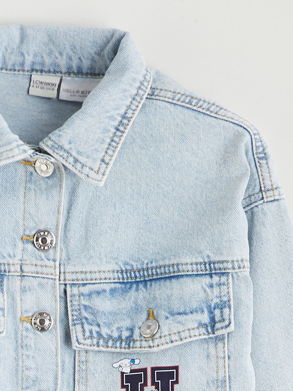 Mavi Hello Kitty Baskılı Kız Çocuk Jean Ceket-3