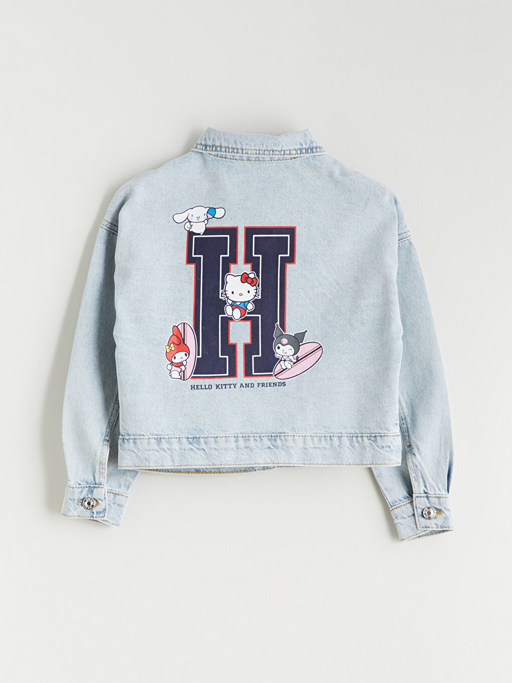 Mavi Hello Kitty Baskılı Kız Çocuk Jean Ceket-4