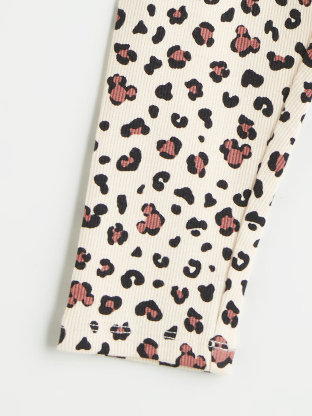 Ekru Beli Lastikli Desenli Kız Çocuk Tayt Pantolon	-2