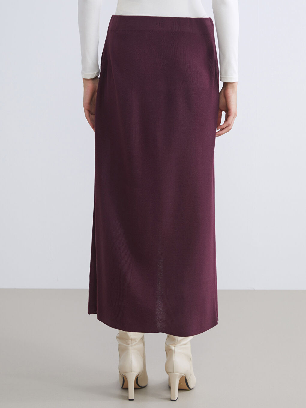 Elastic Waist Knitwear Skirt-3