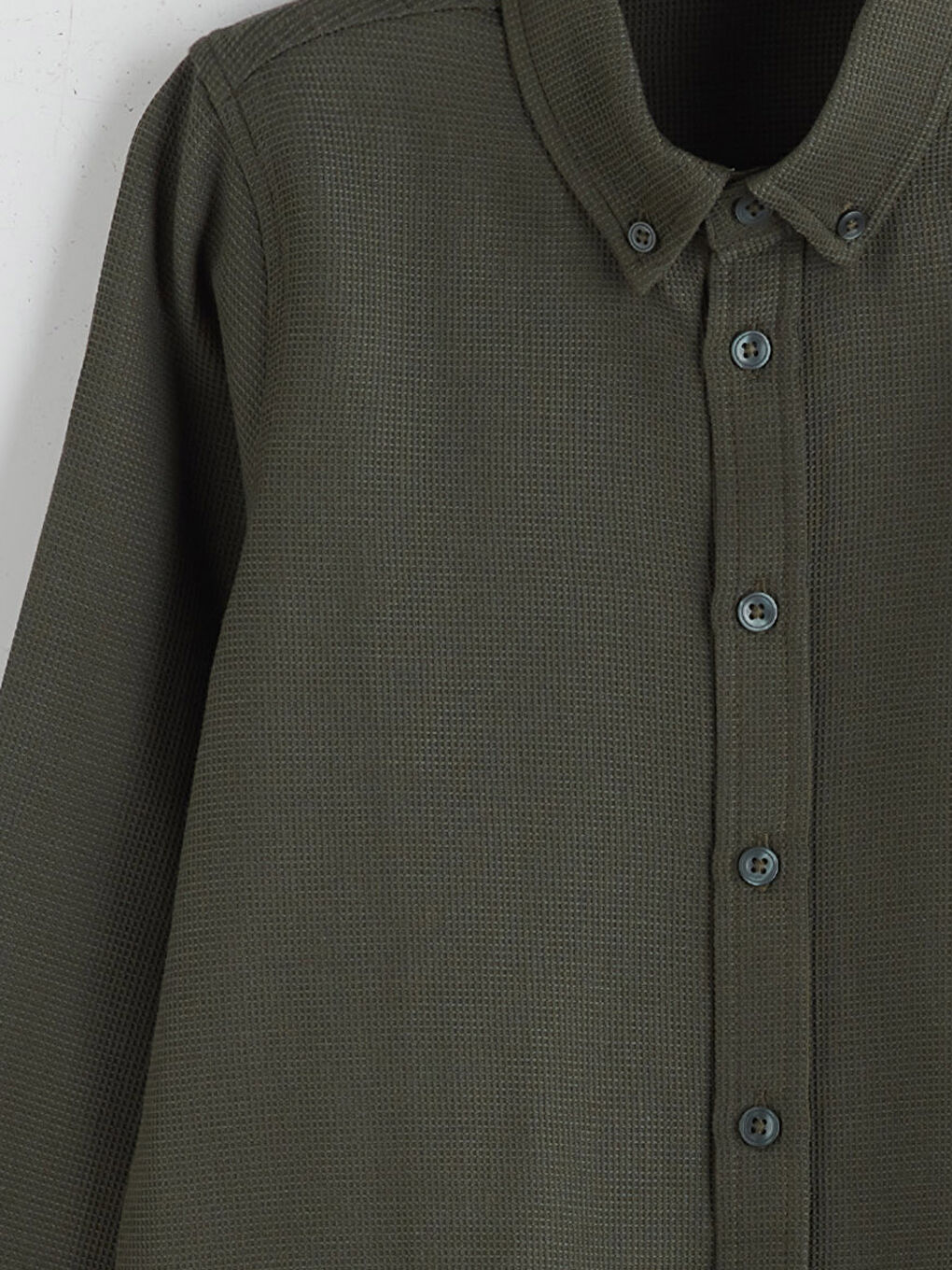 Long Sleeve Textured Boys' Shirt-2