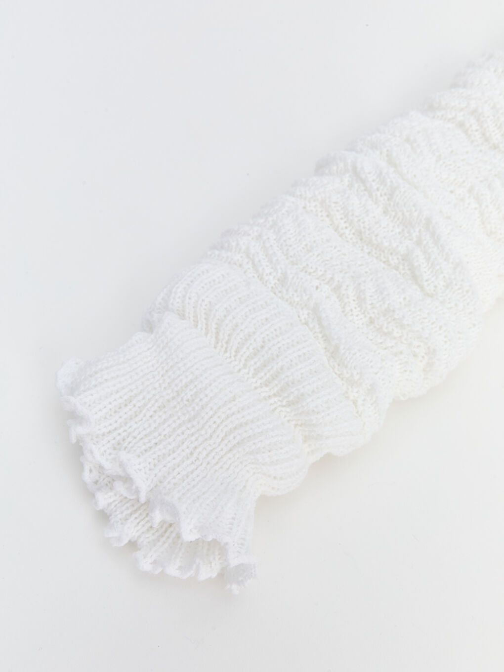 Ekru Kendinden Desenli Kadın Tozluk-1