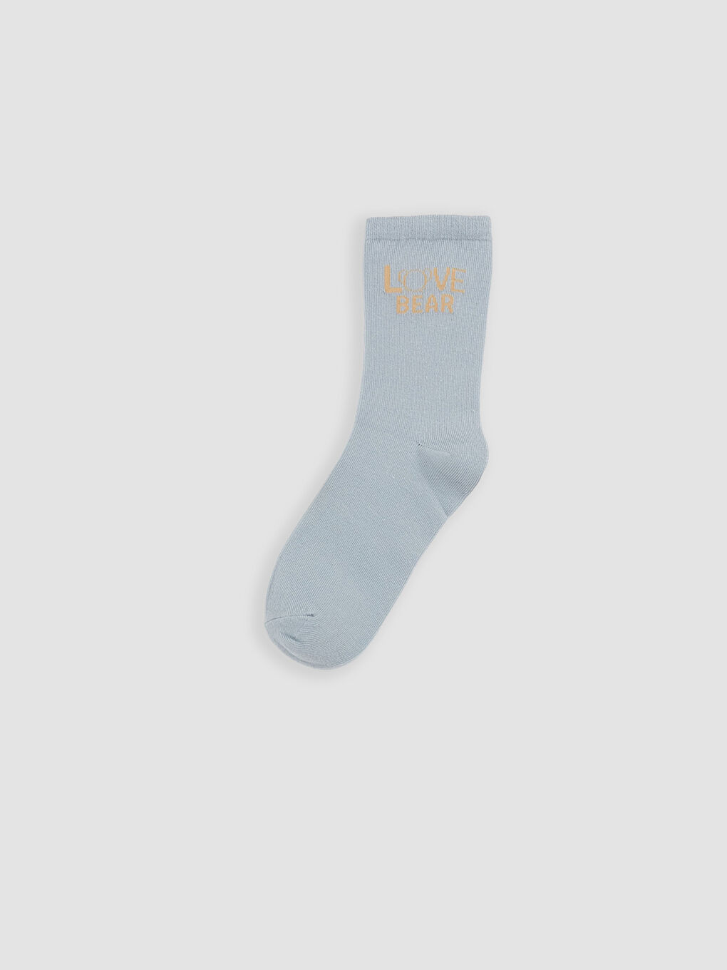 Gri Yazı Baskılı Kadın Soket Çorap