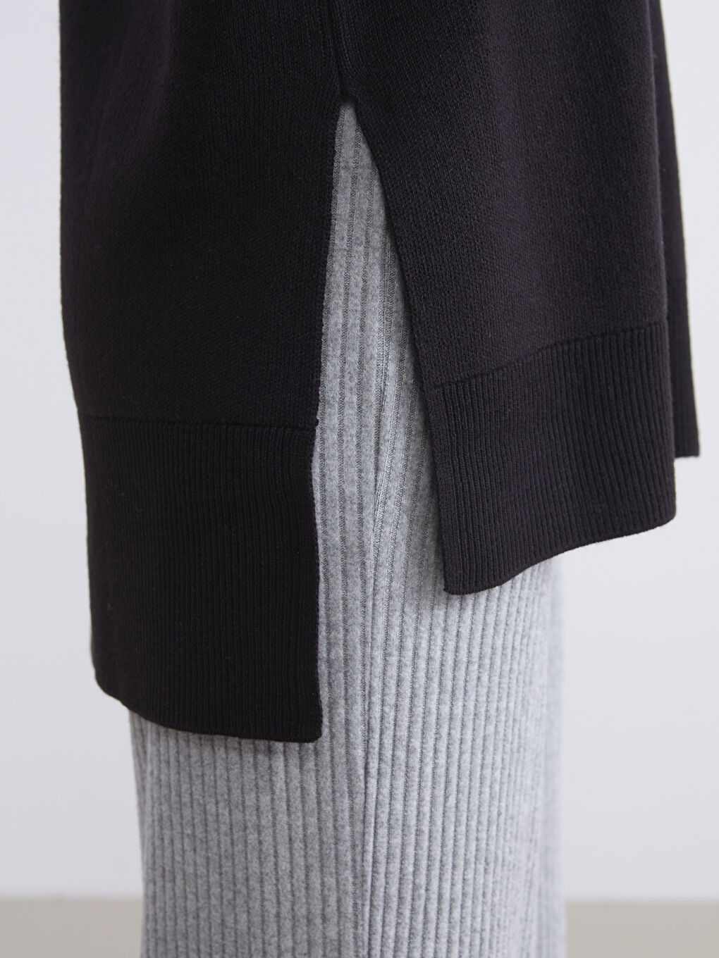 Funnel Neck Oversize Women's Knitwear Tunic-2