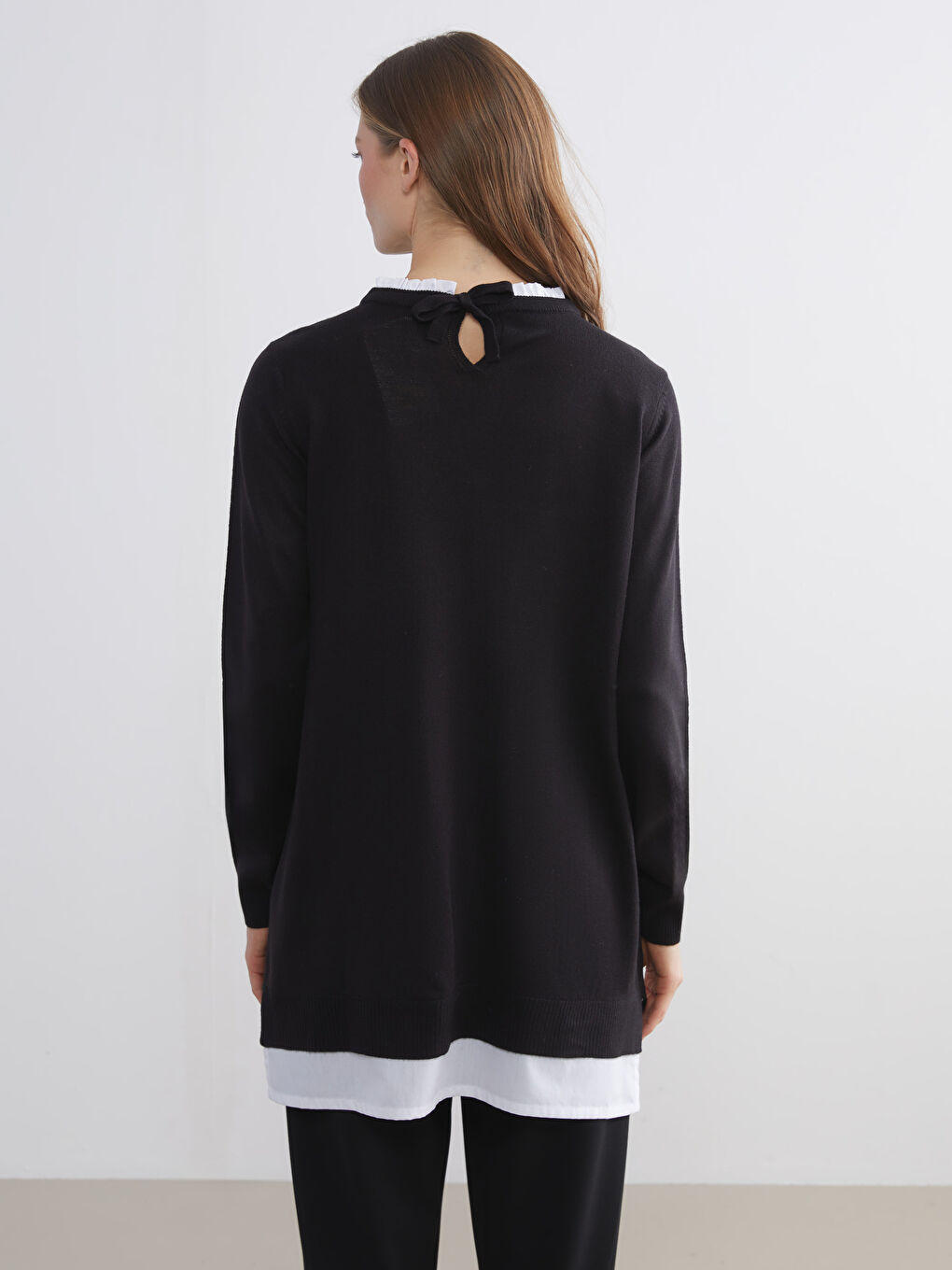 Okrugli izrez Ženska Trikotažna Tunika-3