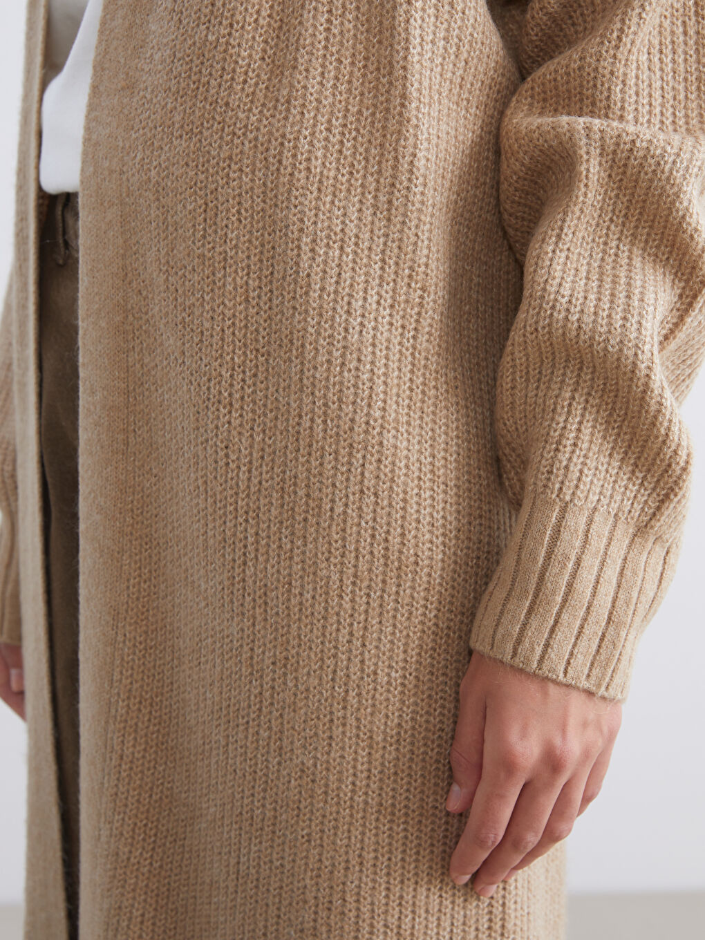 Shawl Collar Plain Oversize Women's Knitwear Cardigan-2