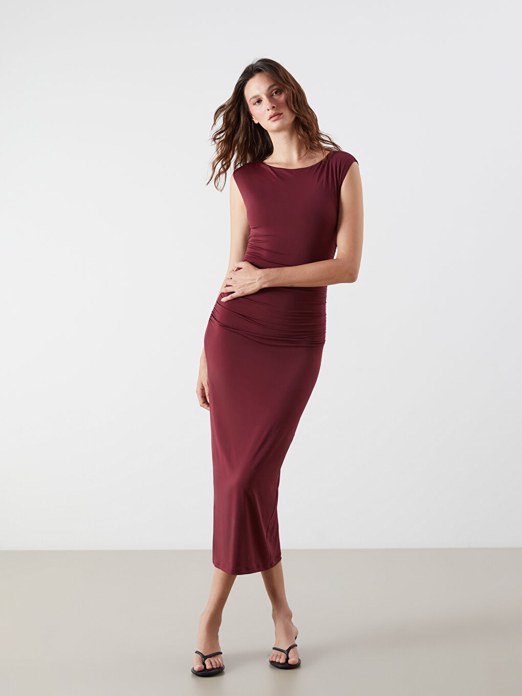 LCW Vision Woman BORDEAUX Dress -W5BQ55Z8-HMB