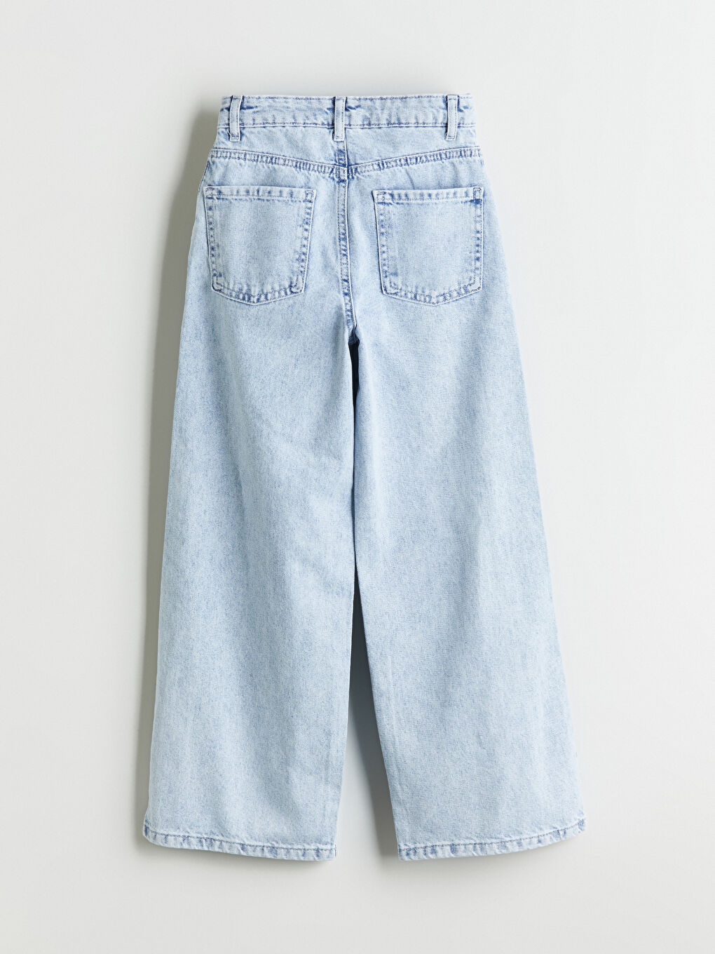 Wideleg Stitch Printed Girls' Jeans-2