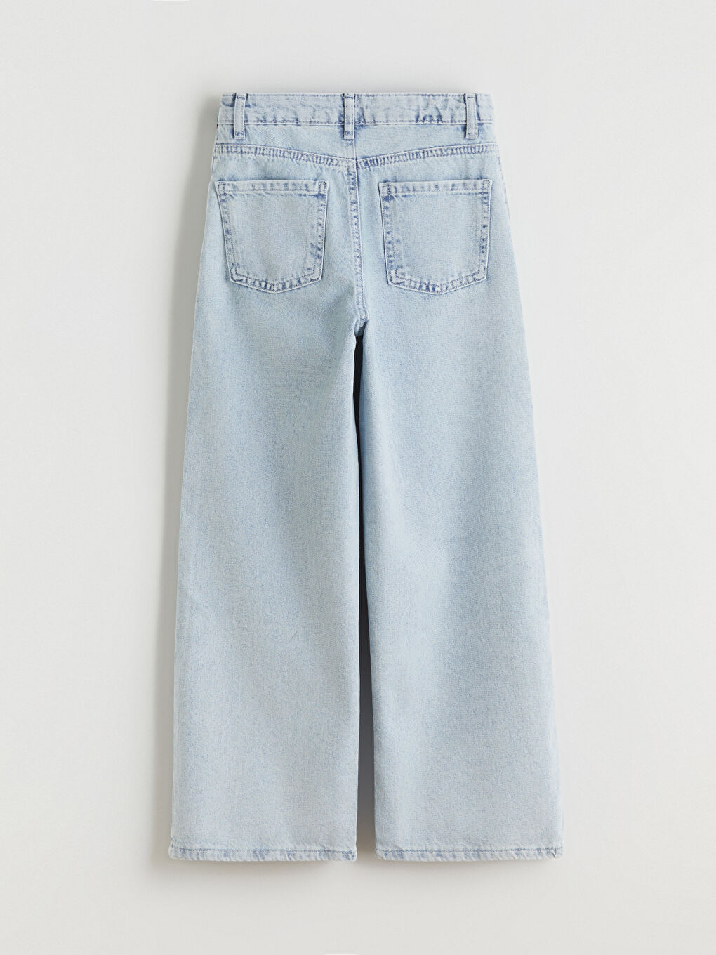 Джинси для дівчаток з широкими штанинами та принтом зі строчкою-3