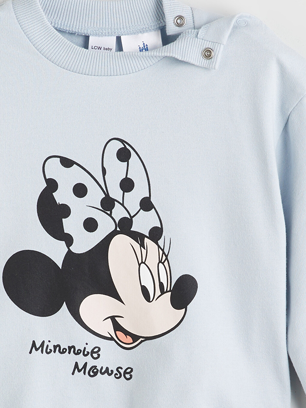 Mavi Minnie Mouse Baskılı Kız Bebek Sweatshirt-2