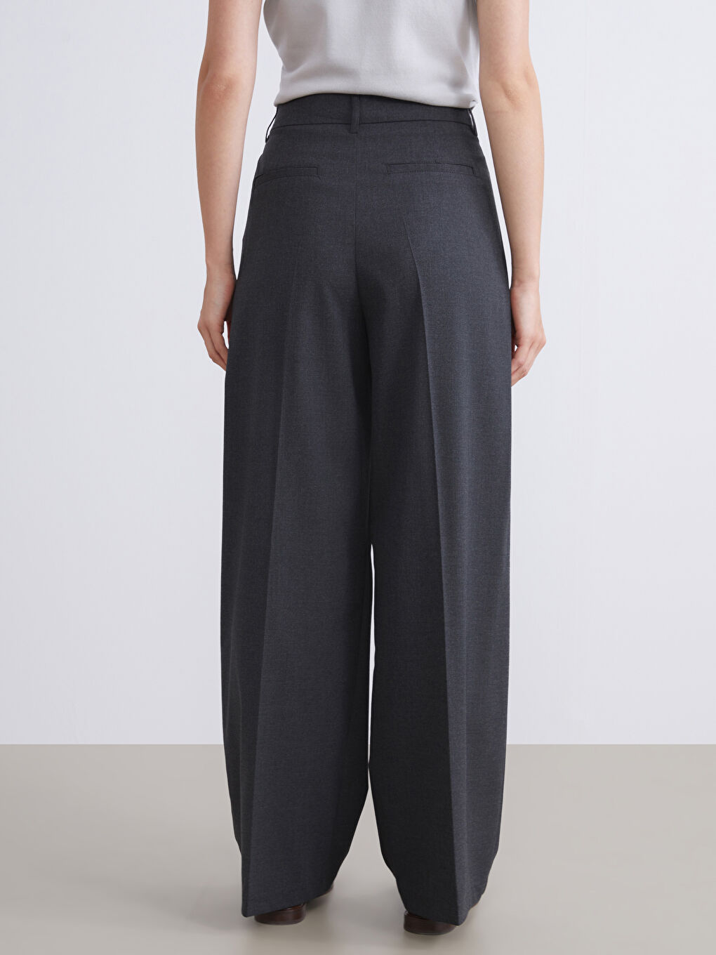 Regular Fit Women's Pleated Trousers-3