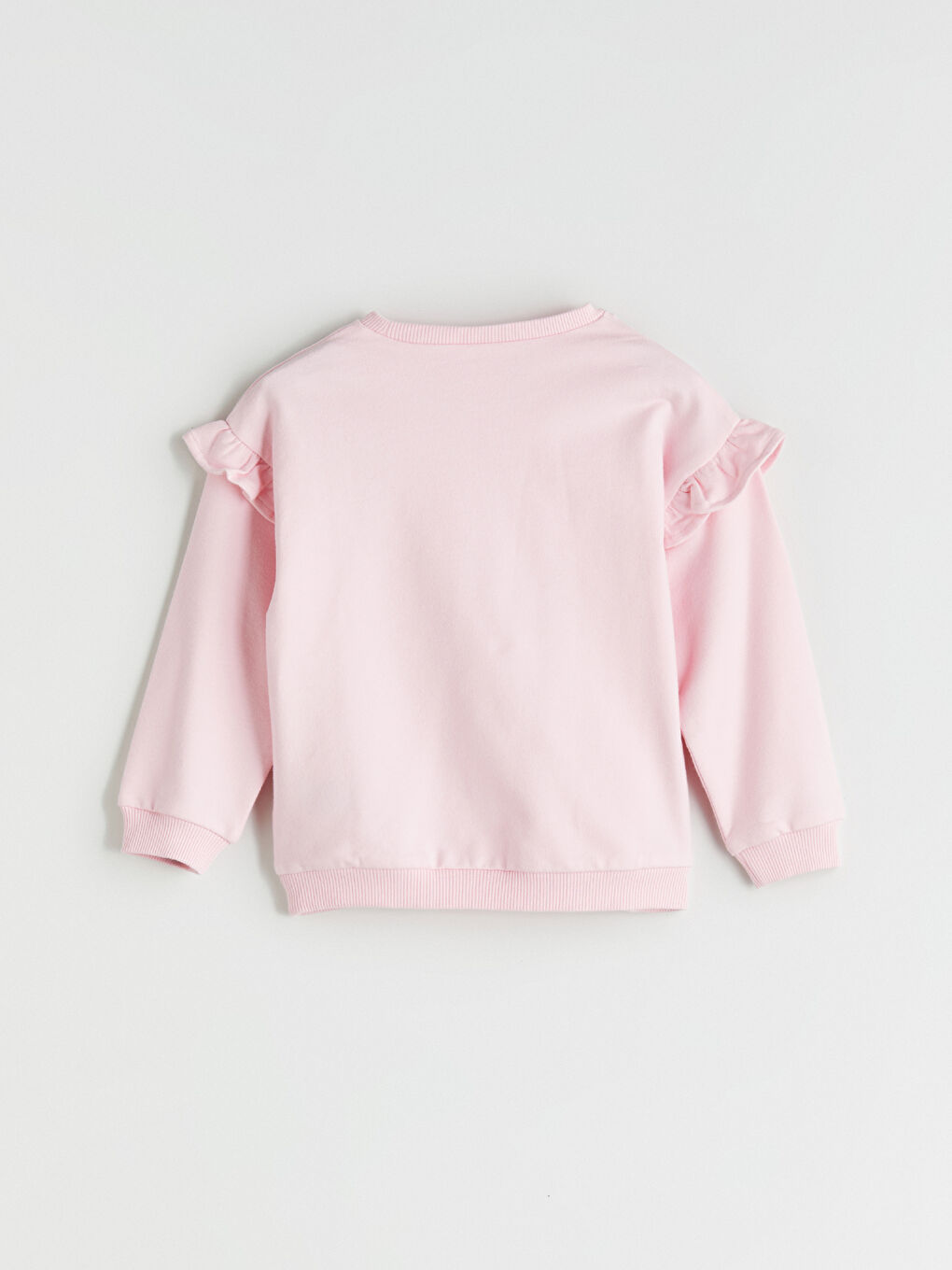 Pembe Bisiklet Yaka Barbie Baskılı Kız Bebek Sweatshirt-2