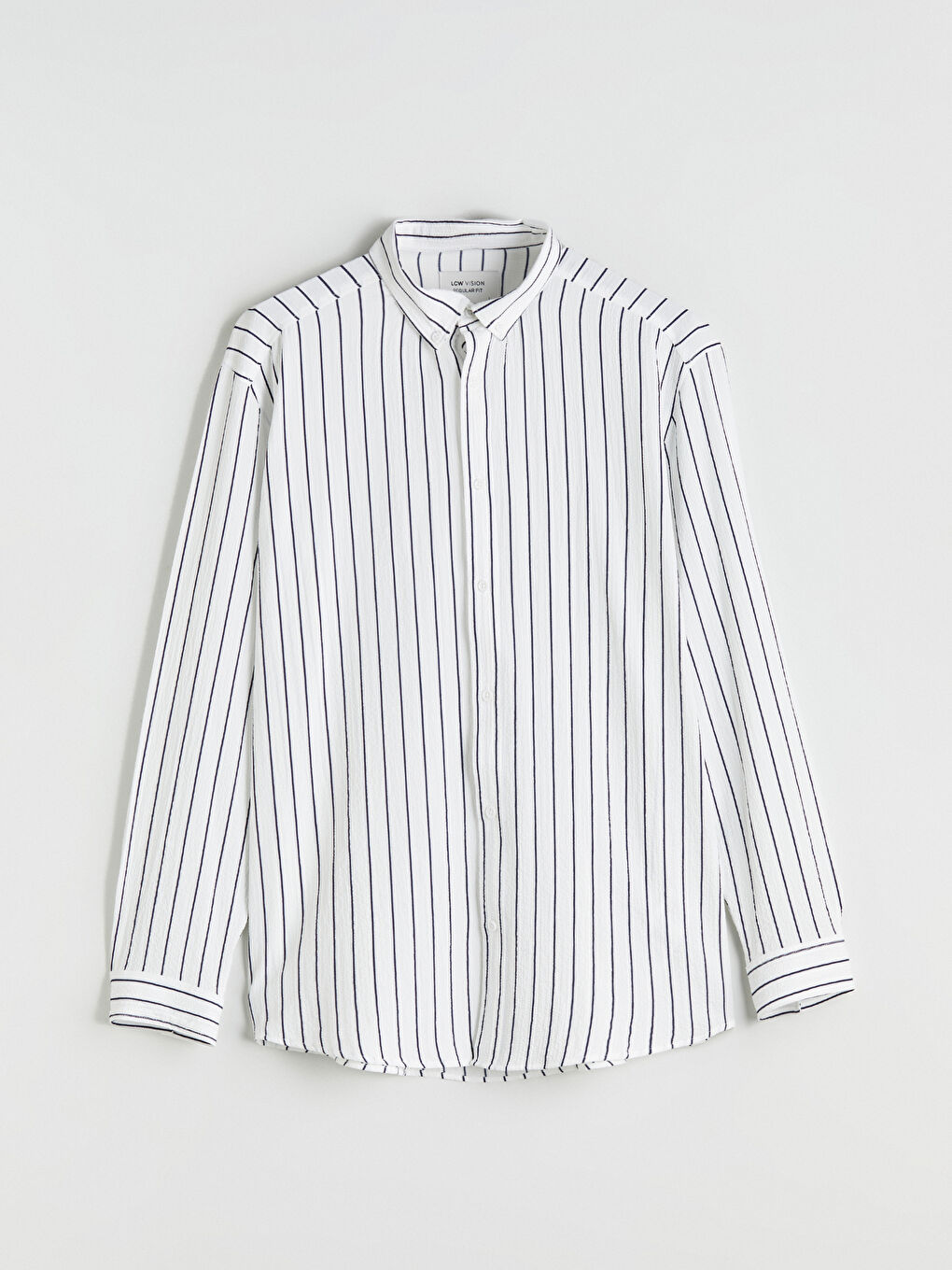 Chemise Rayée à Manches Longues pour Hommes Coupe Régulière-4