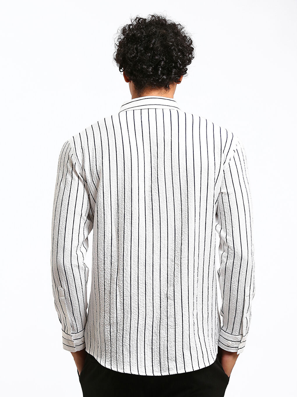 Regular Fit Long Sleeve Striped Men's Shirt-4