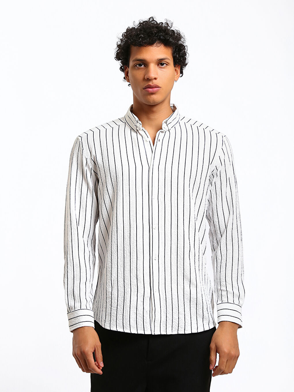 Cămașă Regular Fit cu Mânecă Lungă Vărgată pentru Bărbați