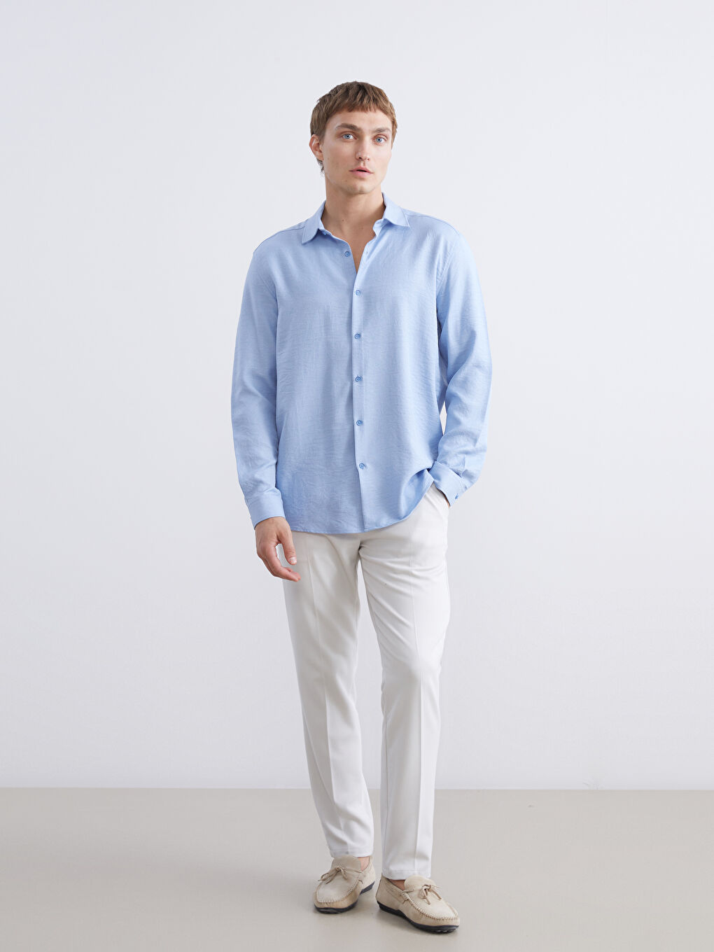 Chemise à Manches Longues Coupe Régulière pour Hommes-3