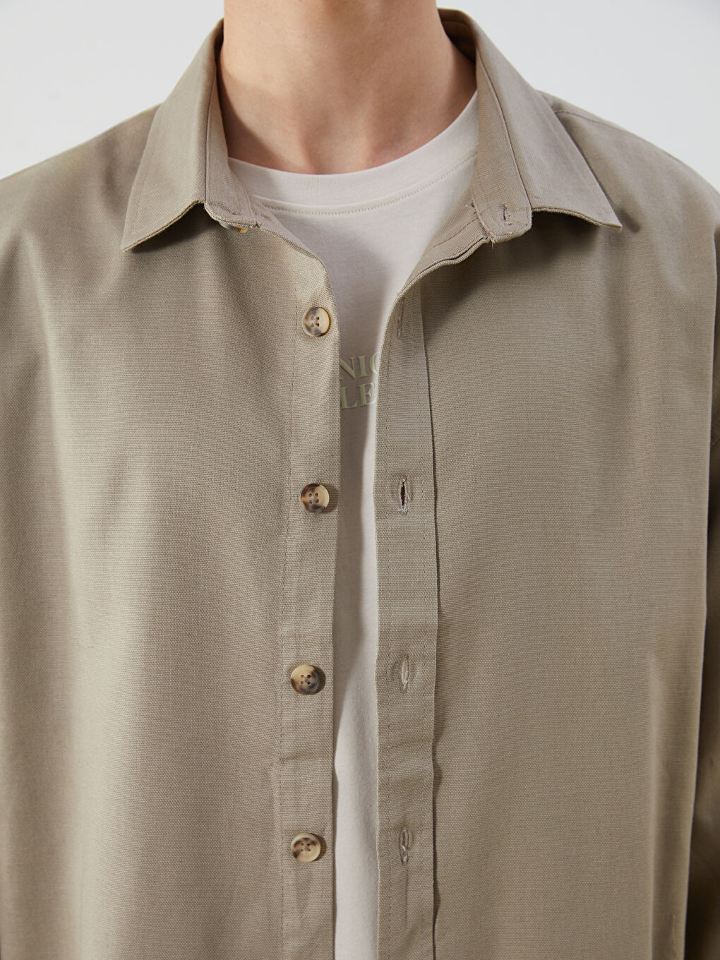 Chemise pour Hommes en Mélange de Lin à Manches Longues Coupe Décontractée-2