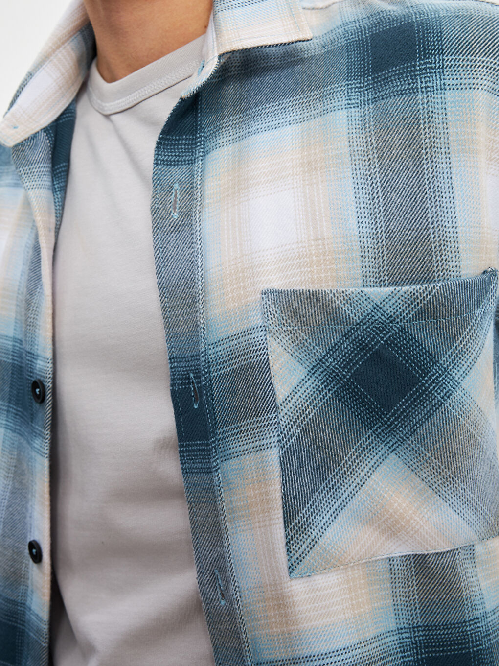 Regular Fit Long Sleeve Plaid Men's Flannel Shirt-2