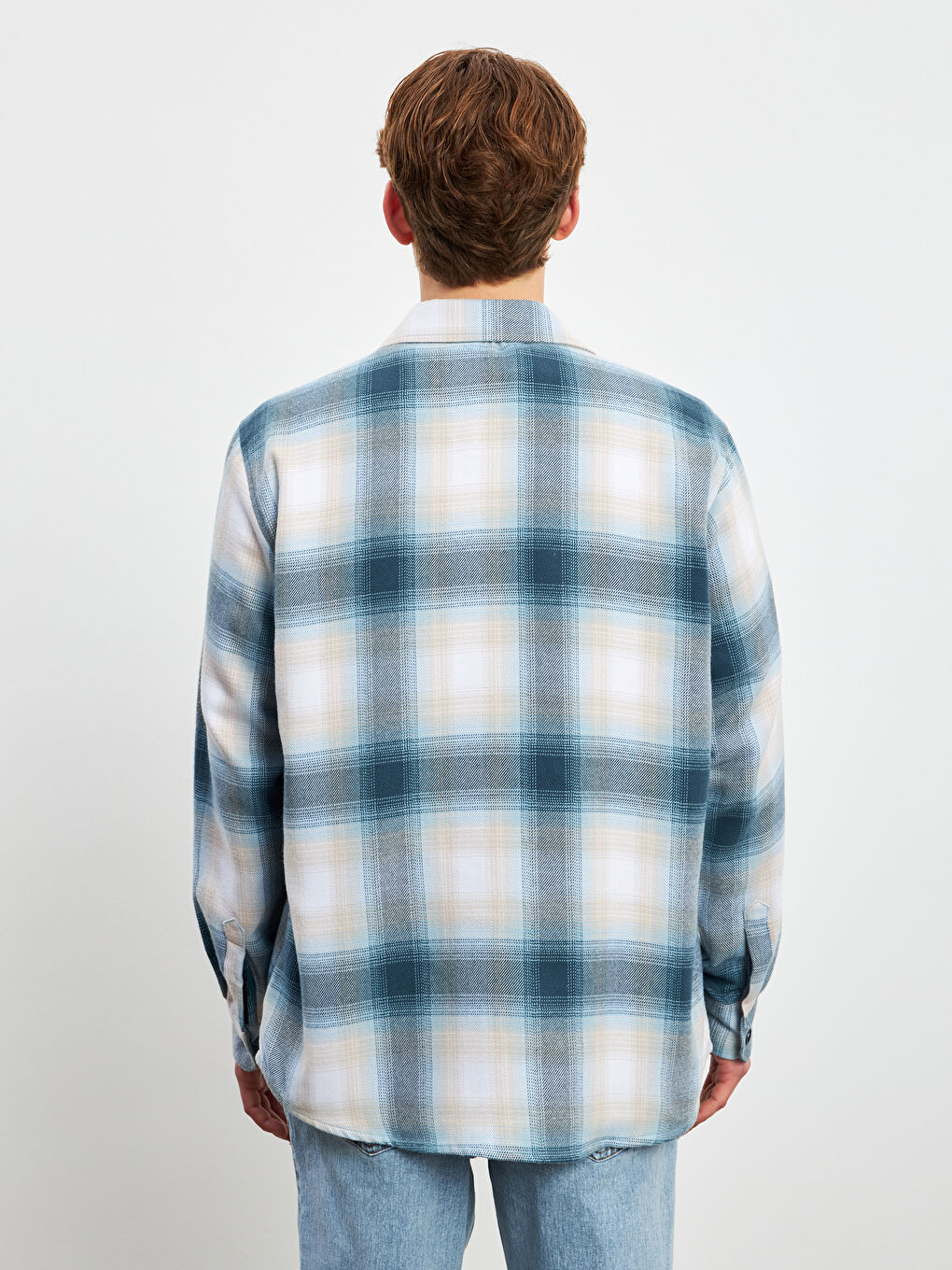 Regular Fit Long Sleeve Plaid Men's Flannel Shirt-3