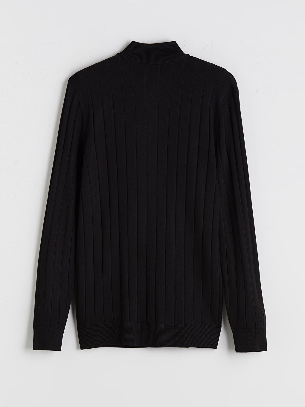 Siyah Fermuarlı Dik Yaka Erkek Triko Kazak-5