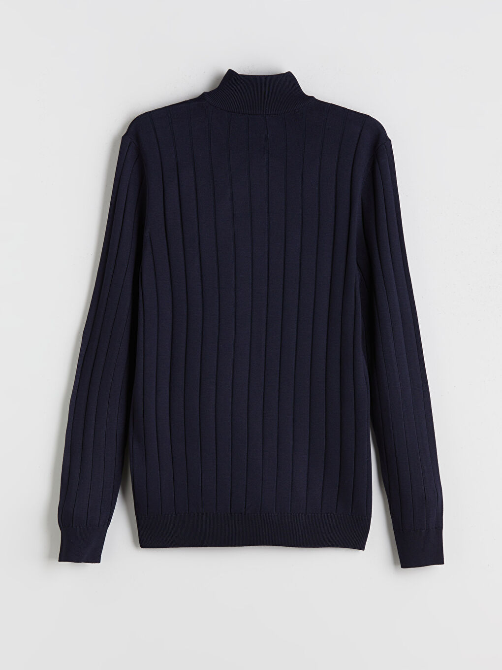 Lacivert Fermuarlı Dik Yaka Erkek Triko Kazak-5