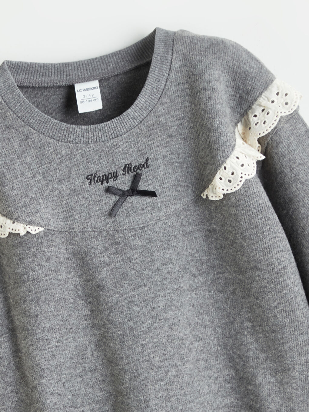 Antrasit Baskılı Kız Çocuk Sweatshirt-2