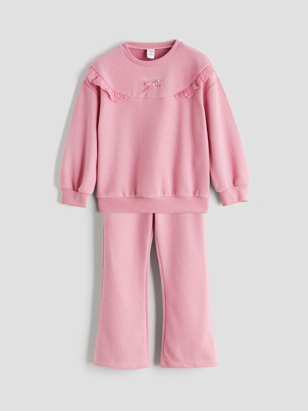 Crew Neck Girls' Sweatshirt and Sweatpants